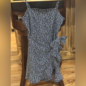 SHEIN. Navy Blue Floral Kids Dress size 7/8